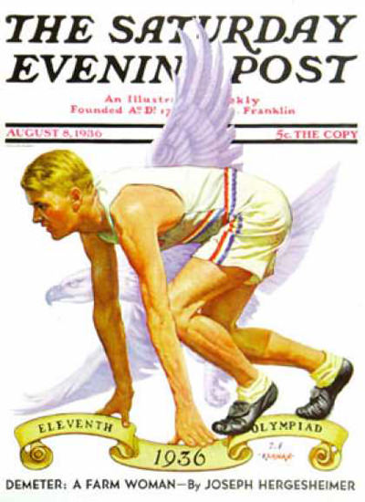 Saturday Evening Post Copyright 1936 Olympiad Berlin | Vintage Ad and Cover Art 1891-1970