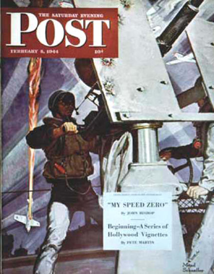Saturday Evening Post Copyright 1944 Anti-Aircraft | Vintage Ad and Cover Art 1891-1970