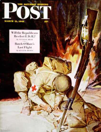 Saturday Evening Post Copyright 1944 Injured In Field | Vintage Ad and Cover Art 1891-1970