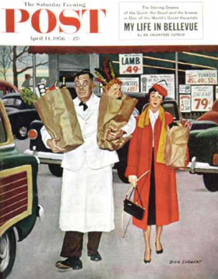 Saturday Evening Post Copyright 1956 Sack Full of Trouble | Vintage Ad and Cover Art 1891-1970