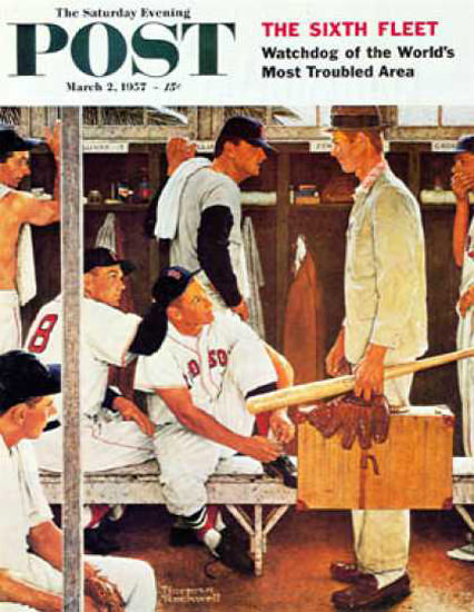 Saturday Evening Post Copyright 1957 Rookie | Vintage Ad and Cover Art 1891-1970