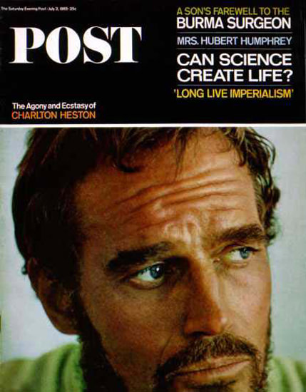 Saturday Evening Post Copyright 1965 Charlton Heston | Sex Appeal Vintage Ads and Covers 1891-1970