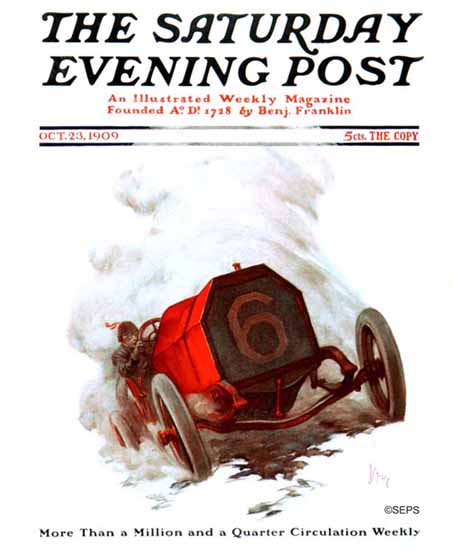 Saturday Evening Post Cover Art 1909_10_23 | The Saturday Evening Post Graphic Art Covers 1892-1930