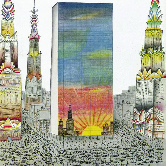 Saul Steinberg The New Yorker 1960_04_02 Copyright crop | Best of 1960s Ad and Cover Art