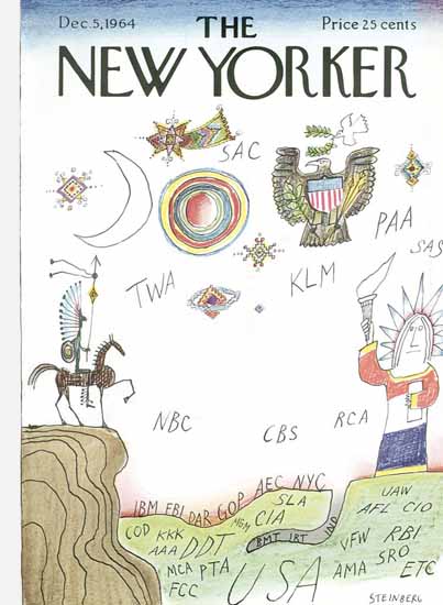 Saul Steinberg The New Yorker 1964_12_05 Copyright | The New Yorker Graphic Art Covers 1946-1970