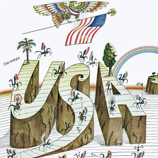 Saul Steinberg The New Yorker 1967_07_01 Copyright crop | Best of Vintage Cover Art 1900-1970