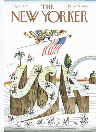Saul Steinberg The New Yorker 1967_07_01 Copyright | The New Yorker Graphic Art Covers 1946-1970