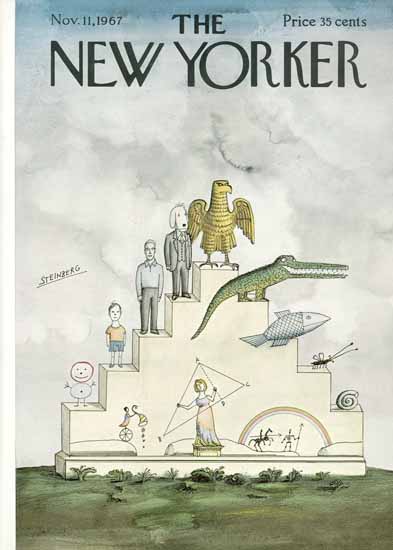 Saul Steinberg The New Yorker 1967_11_11 Copyright | The New Yorker Graphic Art Covers 1946-1970
