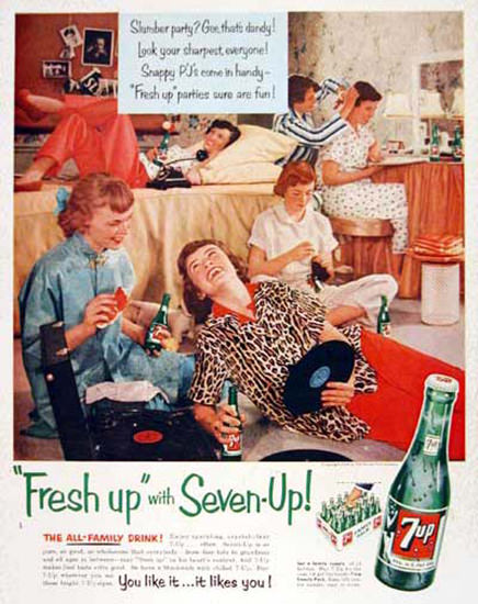 Seven-Up 1954 7up Slumber Party | Vintage Ad and Cover Art 1891-1970