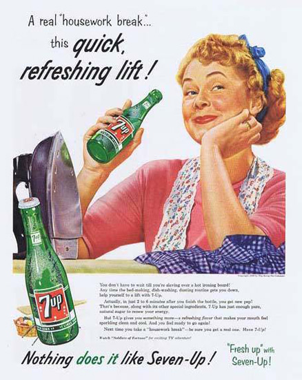 Seven-Up 1956 7up A Real Housework Break | Vintage Ad and Cover Art 1891-1970