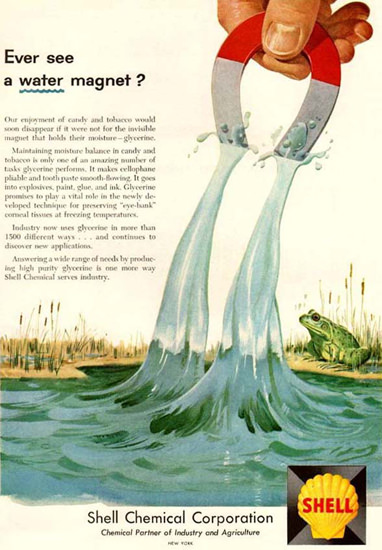 Shell Ever See  A Water Magnet 1959 | Vintage Ad and Cover Art 1891-1970