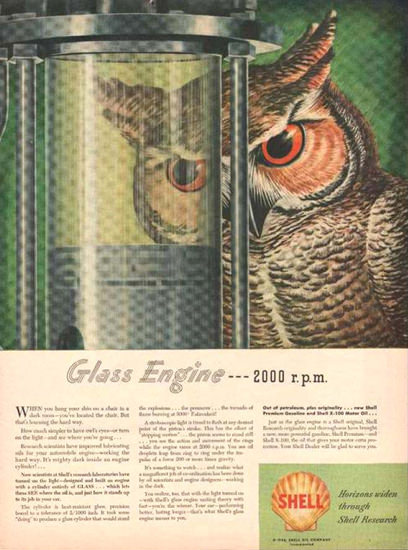 Shell Glass Engine 2000 Rpm 1946 | Vintage Ad and Cover Art 1891-1970