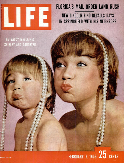 Shirley MacLaine and Daughter 9 Feb 1959 Copyright Life Magazine | Life Magazine Color Photo Covers 1937-1970