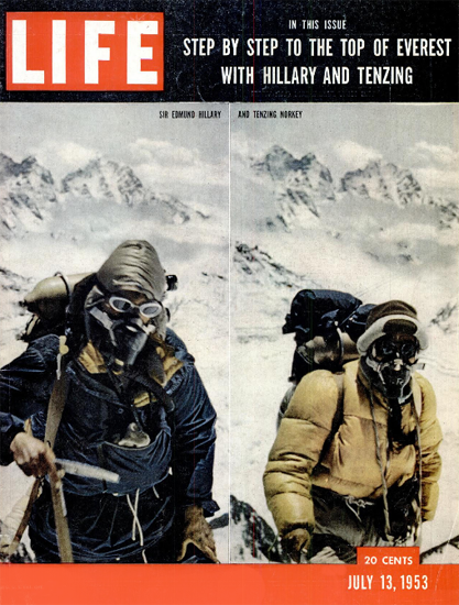 Sir Edmund Hillary N Tenzing Norgay 13 Jul 1953 Copyright Life Magazine | Life Magazine Color Photo Covers 1937-1970