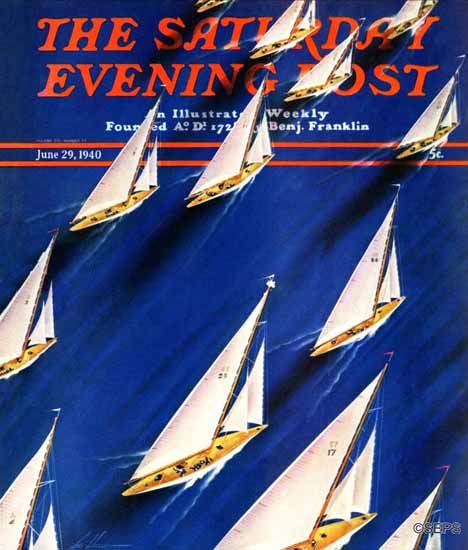 Ski Weld Saturday Evening Post Sailboat Regatta 1940_06_29 | The Saturday Evening Post Graphic Art Covers 1931-1969