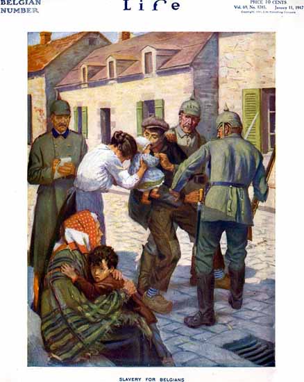 Slavery for Belgians Life Humor Magazine 1917-01-11 Copyright | LIFE 1891-1936 Slavery for Belgians Life Humor Magazine 1917-01-11 Copyright | Life Magazine Graphic Art Covers 1891-1936