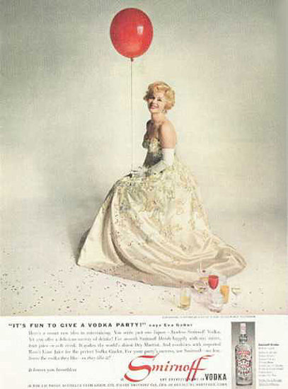 Smirnoff Vodka 1959 Zsa Zsa Gabor | Sex Appeal Vintage Ads and Covers 1891-1970