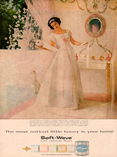 Soft-Weve Beauty Toilet Paper 1959 | Sex Appeal Vintage Ads and Covers 1891-1970