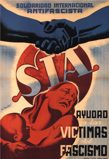 Solidaridad Internacional Antifascista Espana | Vintage War Propaganda Posters 1891-1970