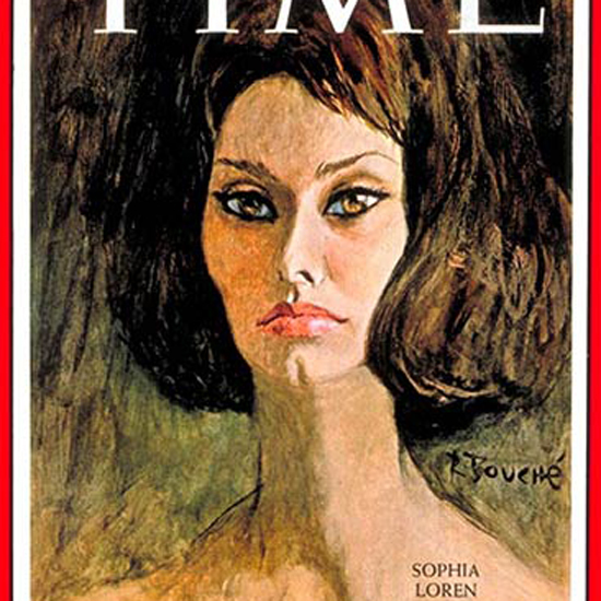 Sophia Loren Time Magazine 1962-04 crop | Best of Vintage Cover Art 1900-1970