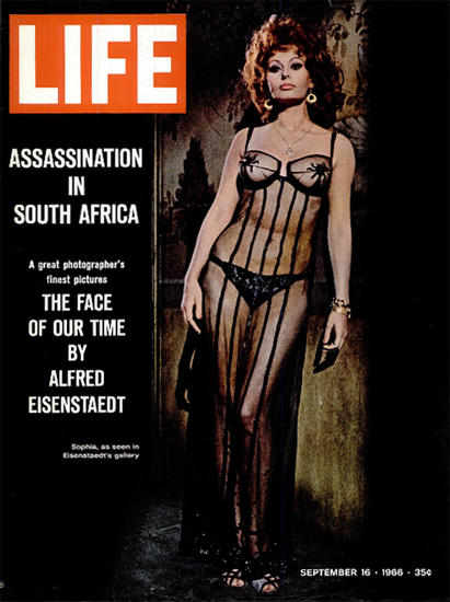 Sophia Loren by Alfred Eisenstaedt 16 Sep 1966 Copyright Life Magazine | Life Magazine Color Photo Covers 1937-1970