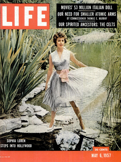 Sophia Loren steps into Hollywood 6 May 1957 Copyright Life Magazine | Life Magazine Color Photo Covers 1937-1970