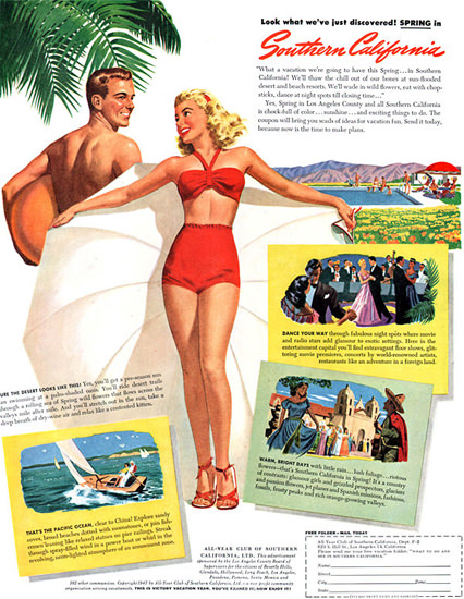 Southern California Just Discovered 1947 | Sex Appeal Vintage Ads and Covers 1891-1970