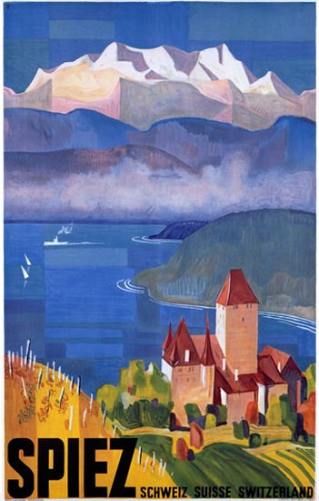 Spiez Lake Thun Switzerland Schweiz Suisse | Vintage Travel Posters 1891-1970