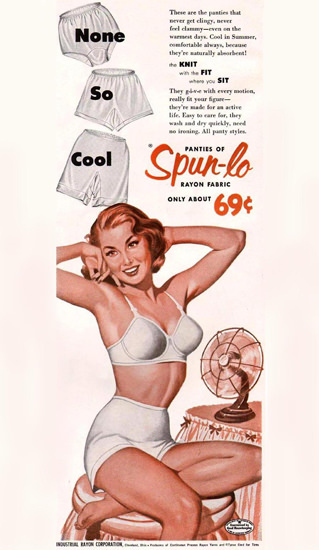Spun-lo Panties Girl 1954 Knit Fit Sit None So Cool | Sex Appeal Vintage Ads and Covers 1891-1970