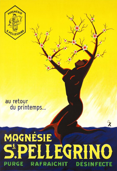 St Pellegrino Magnesie Retour Printemps 1935 | Vintage Travel Posters 1891-1970