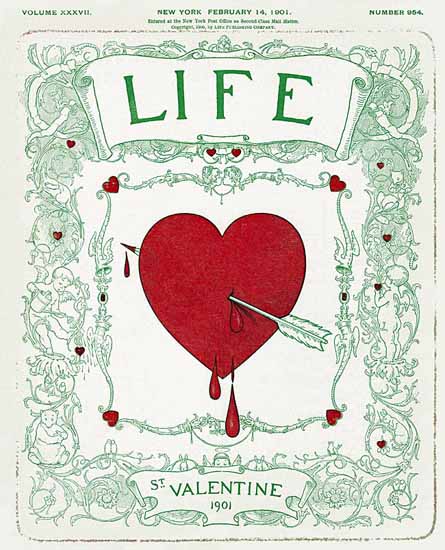 St Valentine Life Humor Magazine 1901-02-14 Copyright | Life Magazine Graphic Art Covers 1891-1936