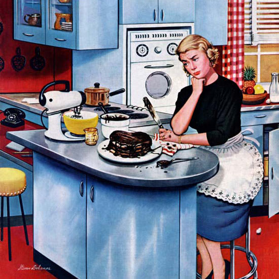 Stevan Dohanos Saturday Evening Post Cake 1955_05_21 Copyright crop | Best of Vintage Cover Art 1900-1970