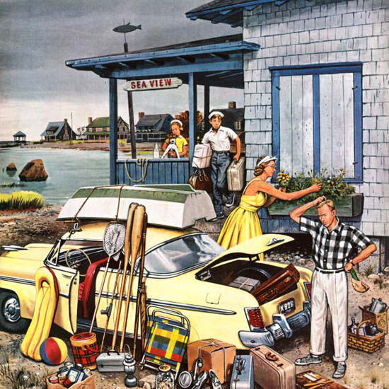 Stevan Dohanos Saturday Evening Post Car 1956_09_08 Copyright crop | Best of 1950s Ad and Cover Art