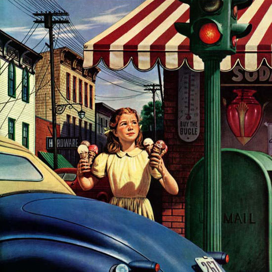 Stevan Dohanos Saturday Evening Post Cones 1944_07_29 Copyright crop | Best of Vintage Cover Art 1900-1970