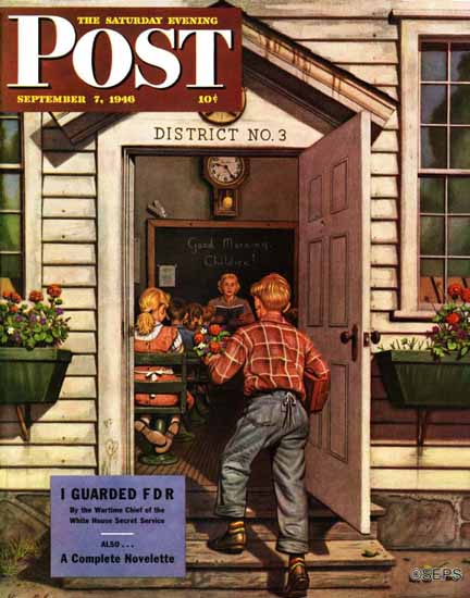 Stevan Dohanos Saturday Evening Post Flowers for Teacher 1946_09_07 | The Saturday Evening Post Graphic Art Covers 1931-1969