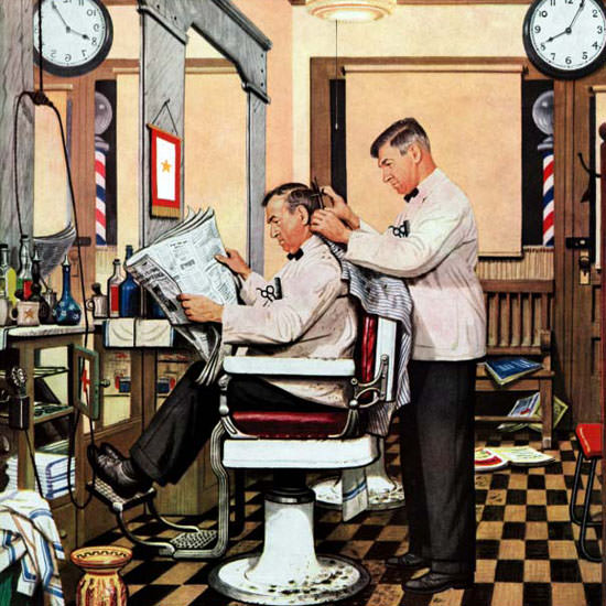 Stevan Dohanos Saturday Evening Post Hair 1946_01_26 Copyright crop | Best of 1940s Ad and Cover Art