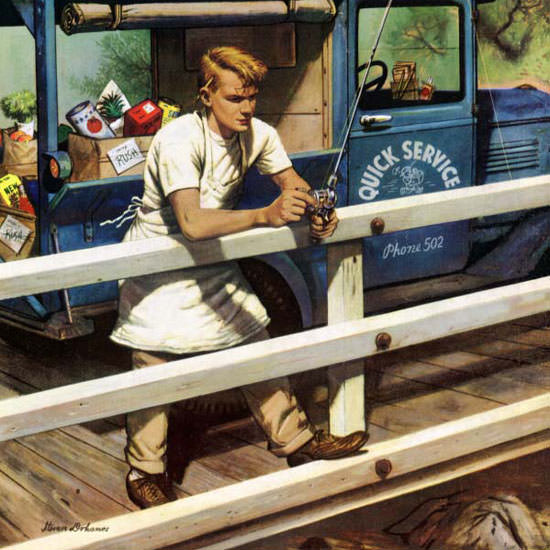 Stevan Dohanos Saturday Evening Post Rush 1953_05_09 Copyright crop | Best of 1950s Ad and Cover Art