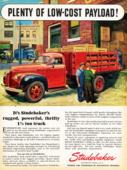 Studebaker Stake Truck 1946 Low Cost Payload | Vintage Cars 1891-1970