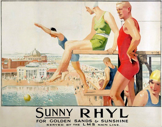 Sunny Rhyl For Golden Sands And Sunshine LMS Swimming Pool | Sex Appeal Vintage Ads and Covers 1891-1970