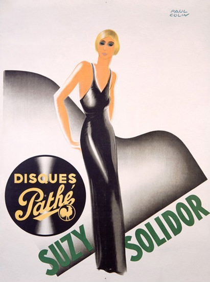 Suzy Solidor Disques Pathe Records France Mad Men Art Vintage Ad