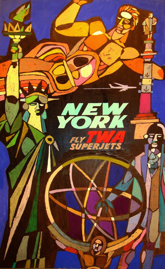 TWA Trans World Airlines New York 1960s | Vintage Travel Posters 1891-1970