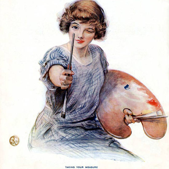 Taking Your Measure Life Humor Magazine 1913-10-23 Copyright crop | Best of 1891-1919 Ad and Cover Art