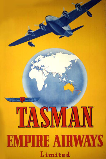 Tasman Empire Airways Limited 1940s Yellow | Vintage Travel Posters 1891-1970