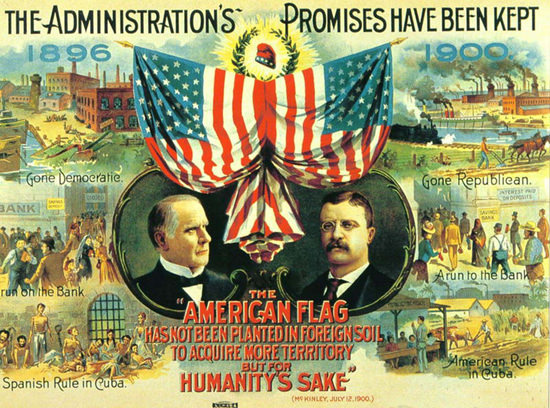 The American Flag 1900 Promises Kept McKinley | Vintage Ad and Cover Art 1891-1970
