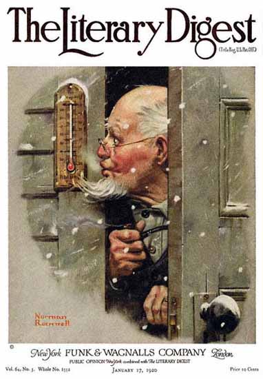 The Literary Digest Reading Thermometer 1920 Norman Rockwell | 400 Norman Rockwell Magazine Covers 1913-1963