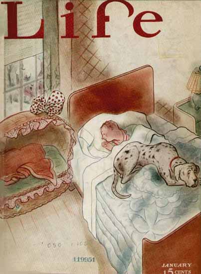 The Sleepers Life Humor Magazine 1935-01 Copyright | Life Magazine Graphic Art Covers 1891-1936
