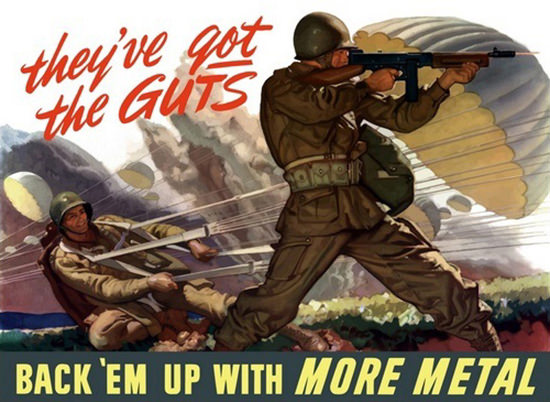 They Have Got The Guts Air-Borne Troop Action | Vintage War Propaganda Posters 1891-1970