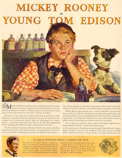 Thomas Edison The Man Spencer Tracy 1940 | Vintage Ad and Cover Art 1891-1970