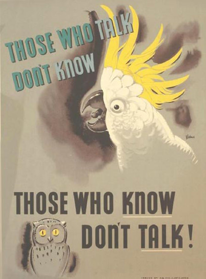 Those Who Know Dont Talk | Vintage War Propaganda Posters 1891-1970