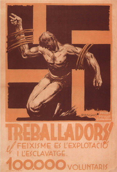 Treballadors Feixisme Esclavatage Voluntaris | Vintage War Propaganda Posters 1891-1970